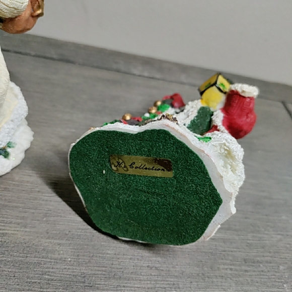 Ks collection white/gold-red/green resin Santa figurine Christmas 5' lot 2 - Picture 3 of 15